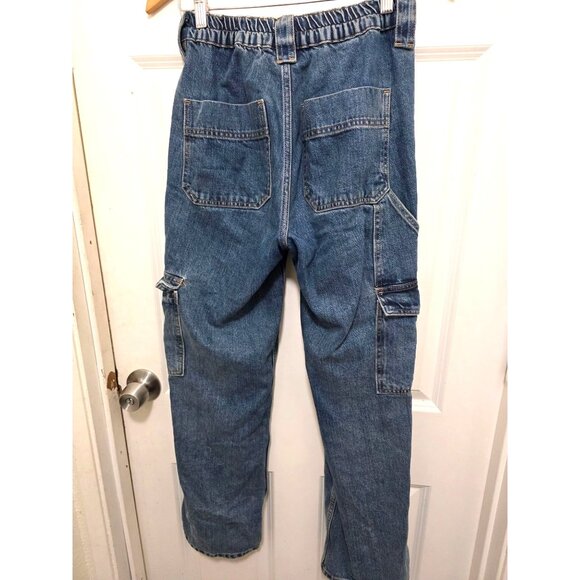 BDG Women's Y2k Skate Denim Cargo Pant Elastic Waistband & Multiple Pockets Size - Picture 3 of 8